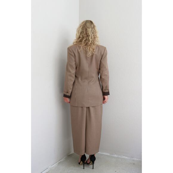 1980's Vintage Custom Tailored Houndstooth Skirt & Blazer Suit Set Women's MD LG - Picture 7 of 11